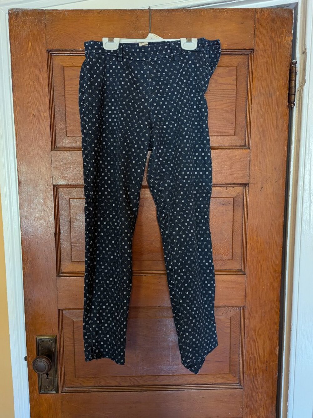 H&M Navy Dot Patterned Low Rise Ankle Pants